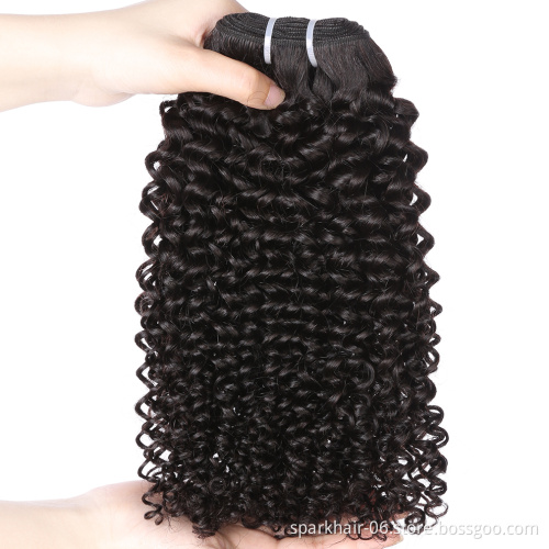 SPARK  raw virgin burman curly hair bundle Mongolian kinky curly hair, Cambodian curly human hair extension for black women